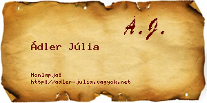 Ádler Júlia névjegykártya